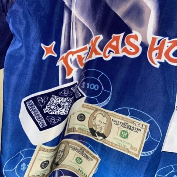 J/E/T STRTWR Texas Hold 'Em Casino Money Poker Size L Shirt S/S Button - Picture 10 of 12